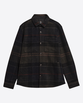 BARBOUR GIACCA OVERSHIRT WOODLANE SPAZZOLATA CON MOTIVO A QUADRI