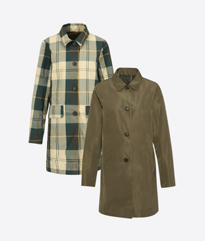 BARBOUR VERDE GIACCA IMPERMEABILE REVERSIBILE BABBITY