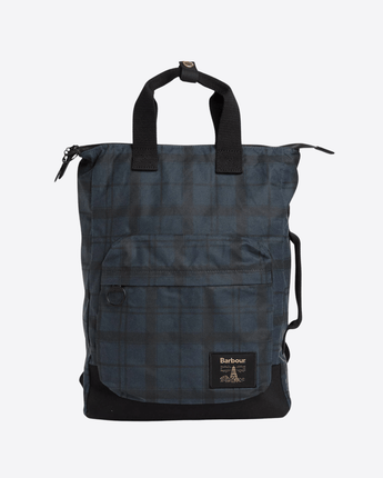 BARBOUR ZAINO NAVY TARTAN / UNI ZAINO FIELD IN TESSUTO CERATO