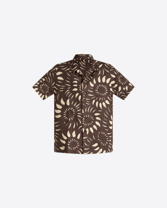 BASTONCINO CAMICIA MARRONE / 38 CAMICIA COLLO HAWAII