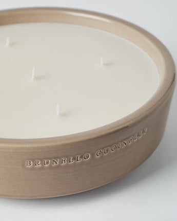 Brunello Cucinelli CANDELA FANGO / UNI CANDELA EXTRA LARGE PROFUMATA IN VASO DI CERAMICA