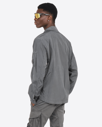 C.P. COMPANY GRIGIO CAMICIA CHROME-R FULL ZIP OVERSHIRT