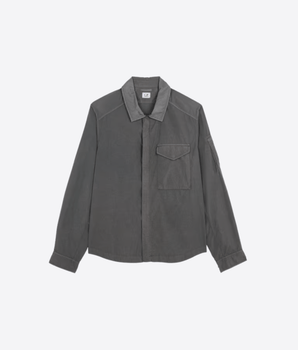 C.P. COMPANY GRIGIO CAMICIA CHROME-R FULL ZIP OVERSHIRT