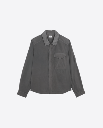 C.P. COMPANY GRIGIO CAMICIA CHROME-R FULL ZIP OVERSHIRT