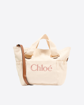 CHLOE BORSA UNI BORSA AVORIO CON LOGO RICAMATO CHLOE