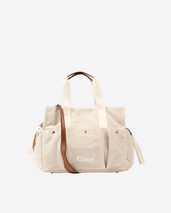 CHLOE BORSA UNI BORSA MAMMA AVORIO PER NEONATI CON LOGO CHLOE
