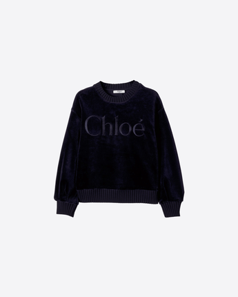 CHLOE FELPA FELPA IN VELLUTO DI COTONE CON RICAMO