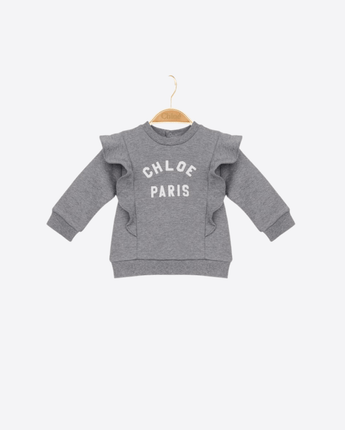 CHLOE FELPA GRIGIO / 9M FELPA CON LOGO E BALZE