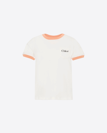 CHLOE T-SHIRT AVORIO PER BAMBINA 10 e 12 ANNI CON LOGO CHLOE
