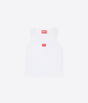 DIESEL CANOTTA IN COTONE A COSTINE CON PATCH DIESEL