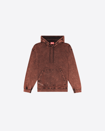 DIESEL FELPA FELPA CON CAPPUCCIO EFFETTO DENIM LAVORATO