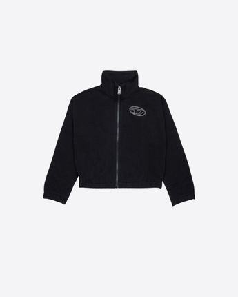 DIESEL FELPA FELPA CON ZIP E LOGO OVAL D