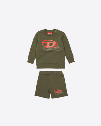 DIESEL KIDS TUTA COMPLETO IN FELPA CON STAMPA DEL LOGO SFUMATO DIESEL KIDS