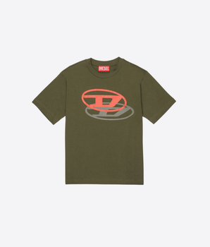 DIESEL T-SHIRT IN COTONE CON OVAL D IN OMBRA DIESEL