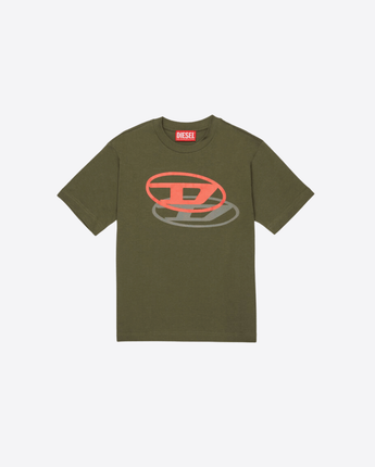 DIESEL T-SHIRT IN COTONE CON OVAL D IN OMBRA DIESEL