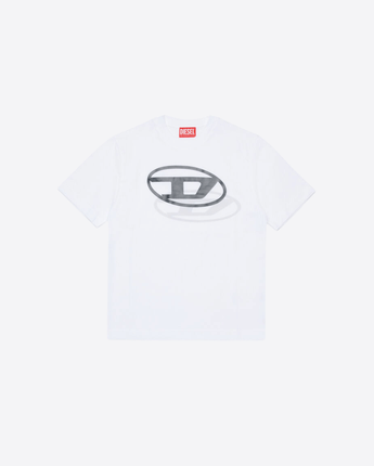 DIESEL T-SHIRT IN COTONE CON OVALE D IN OMBRA DIESEL