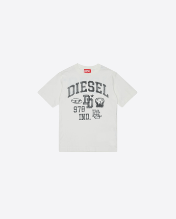 DIESEL T-SHIRT T-SHIRT IN COTONE CON GRAFICA STILE COLLEGE