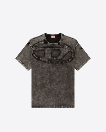 DIESEL T-SHIRT T-SHIRT IN COTONE DAL TAGLIO RILASSATO CON APPLICAZIONE OVAL D