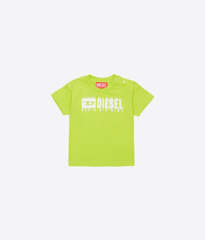 DIESEL VERDE / 6M T-SHIRT CON LOGO SBAVATO