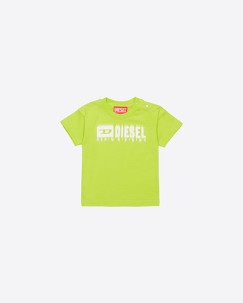 DIESEL VERDE / 6M T-SHIRT CON LOGO SBAVATO