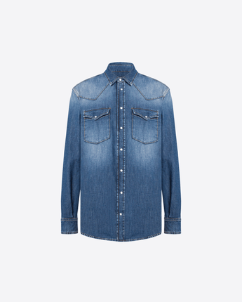DONDUP CAMICIA CAMICIA TEXANA REGULAR IN DENIM FISSO