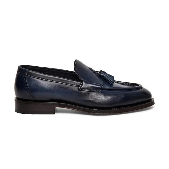 SANTONI | MOCASSINI CON NAPPE IN PELLE BLU