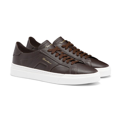 SANTONI | DOUBLE BUCKLE SNEAKER IN PELLE BOTTALATA T. DI MORO