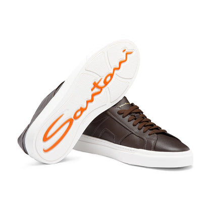 SANTONI | DOUBLE BUCKLE SNEAKER IN PELLE BOTTALATA T. DI MORO