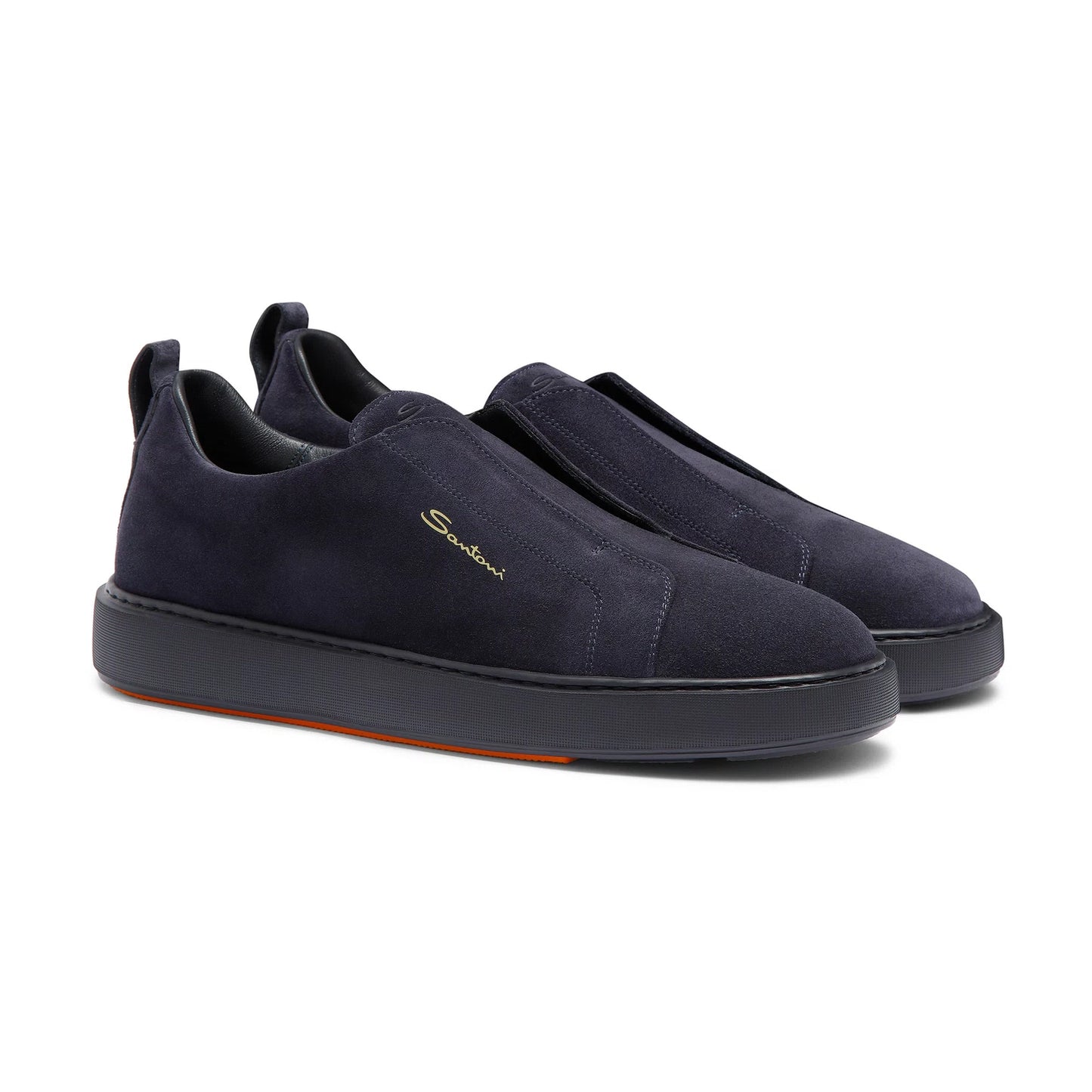 SANTONI | SNEAKER SLIP-ON IN SUEDE BLU