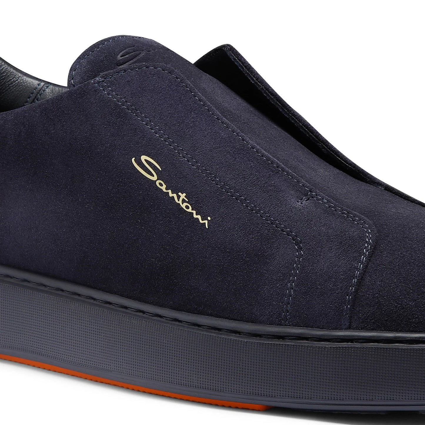 SANTONI | SNEAKER SLIP-ON IN SUEDE BLU