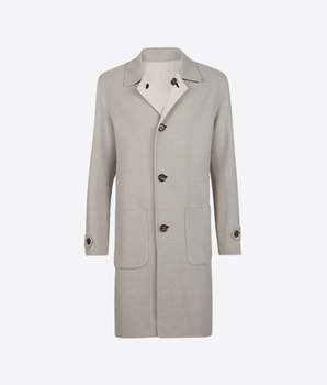 ELEVENTY GRIGIO CAPPOTTO MONOPETTO REVERSIBILE LANA