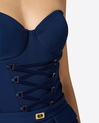 Elisabetta Franchi Abbigliamento e accessori Body in crêpe con lacci criss-cross