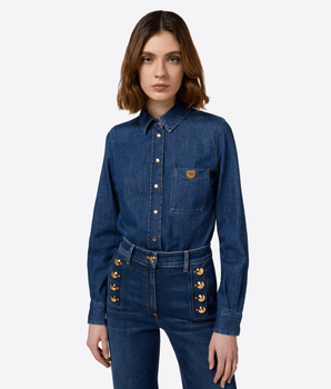 Elisabetta Franchi Abbigliamento e accessori CAMICIA IN DENIM CON TASCHINO