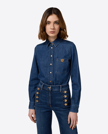 Elisabetta Franchi Abbigliamento e accessori CAMICIA IN DENIM CON TASCHINO