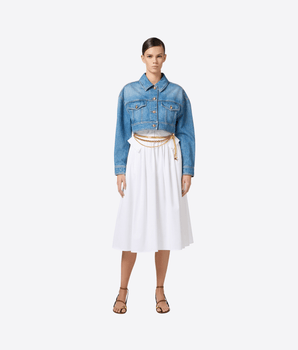 Elisabetta Franchi Abbigliamento e accessori Giubbotto corto oversize in denim