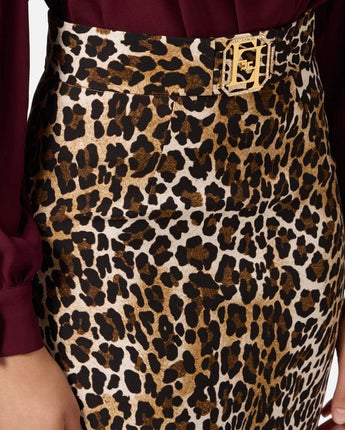 Elisabetta Franchi Abbigliamento e accessori GONNA MIDI IN CREPE ANIMALIER