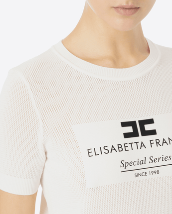 Elisabetta Franchi Abbigliamento e accessori MAGLIA IN VISCOSA PUNTO RETE CON INTARSIO