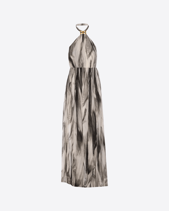 Elisabetta Franchi Abbigliamento e accessori NERO / 40 ABITO RED CARPET IN VISCOSA CON STAMPA TULLE