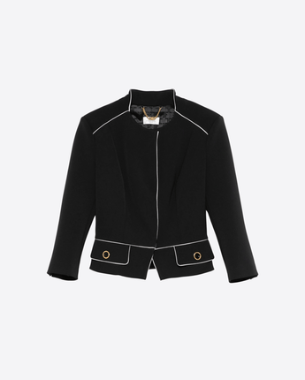 Elisabetta Franchi Abbigliamento e accessori NERO/BURRO / 40 Giacca in crêpe con foulard bicolore