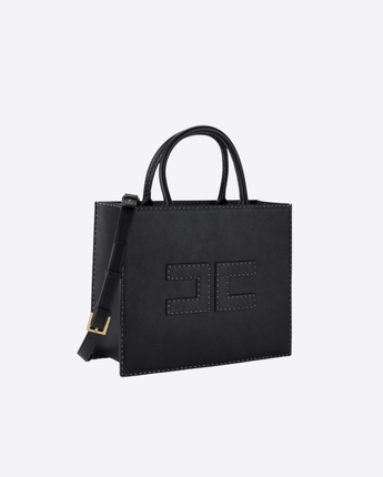 Elisabetta Franchi Abbigliamento e accessori NERO / UNI TOTE MEDIA CON IMPUNTURE A CONTRASTO