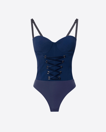 Elisabetta Franchi Abbigliamento e accessori OLTREMARE / 40 Body in crêpe con lacci criss-cross