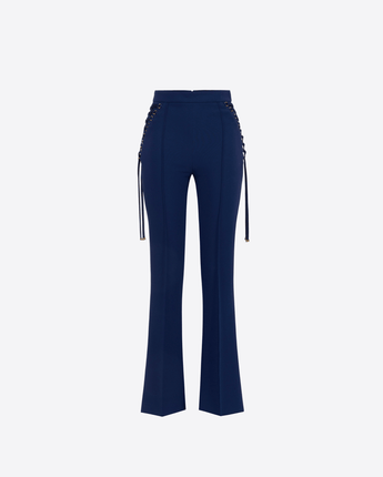 Elisabetta Franchi Abbigliamento e accessori OLTREMARE / 40 Pantaloni a zampa in crêpe con lacci criss-cross