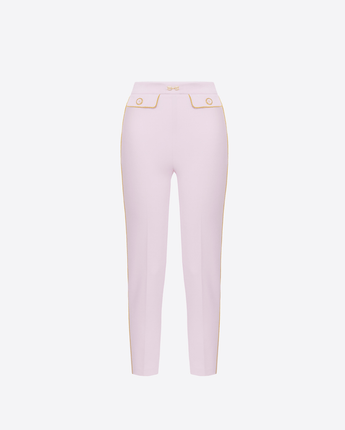 Elisabetta Franchi Abbigliamento e accessori QUARZO/CURRY / 38 Pantaloni in crêpe con piping e morsetto gioiello