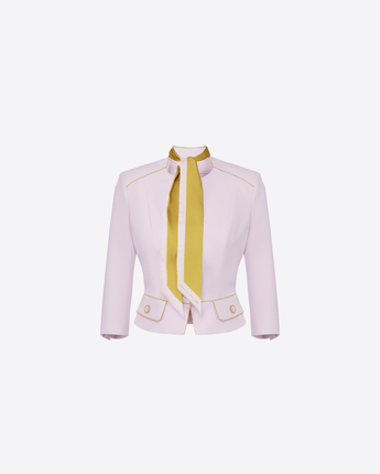 Elisabetta Franchi Abbigliamento e accessori QUARZO/CURRY / 40 Giacca in crêpe con foulard bicolore