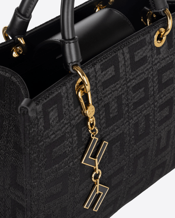 Elisabetta Franchi Abbigliamento e accessori UNI SHOPPER IN TESSUTO JACQUARD CON CHARMS