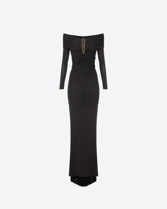 ELISABETTA FRANCHI ABITO ABITO RED CARPET IN JERSEY CRÊPE LEGGERO