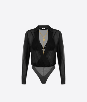 ELISABETTA FRANCHI BODY BODY IN GEORGETTE CON CATENA GIOIELLO