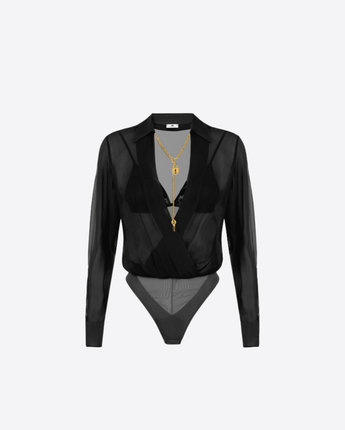 ELISABETTA FRANCHI BODY BODY IN GEORGETTE CON CATENA GIOIELLO