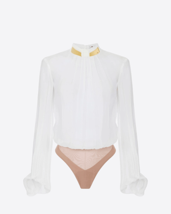 ELISABETTA FRANCHI BODY BODY IN GEORGETTE CON COLLO GIOIELLO