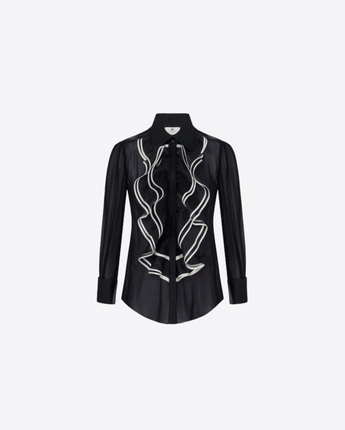 ELISABETTA FRANCHI CAMICIA CAMICIA IN GEORGETTE CON RUCHES